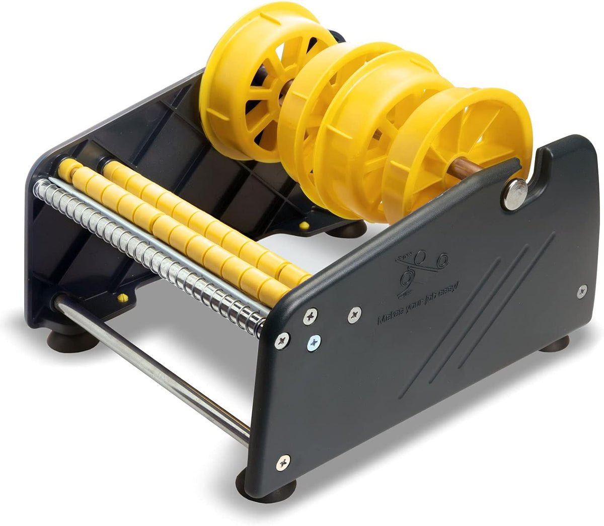 Excell LD-619 Economy Lightweight Table Label Dispenser (6.5 Inch Wide) Adjustable Sticker Roll Holder Dispenser for Home, Office, Retailer Stores and Warehouses Shipping Supplies (6.5 Inch)