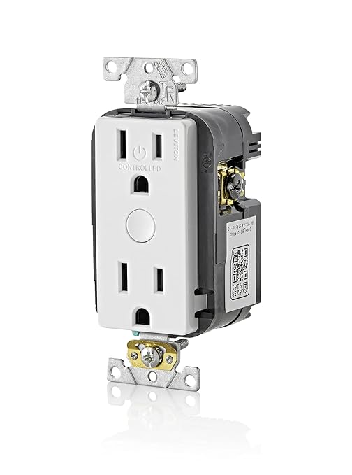 Leviton Decora Smart Outlet, Tamper-Resistant 15A, Wi-Fi 2nd Gen, Works with My Leviton, Alexa, Google Assistant, Apple Home/Siri & Wire-Free Companions for Switched Outlet, D215R-1RW, White