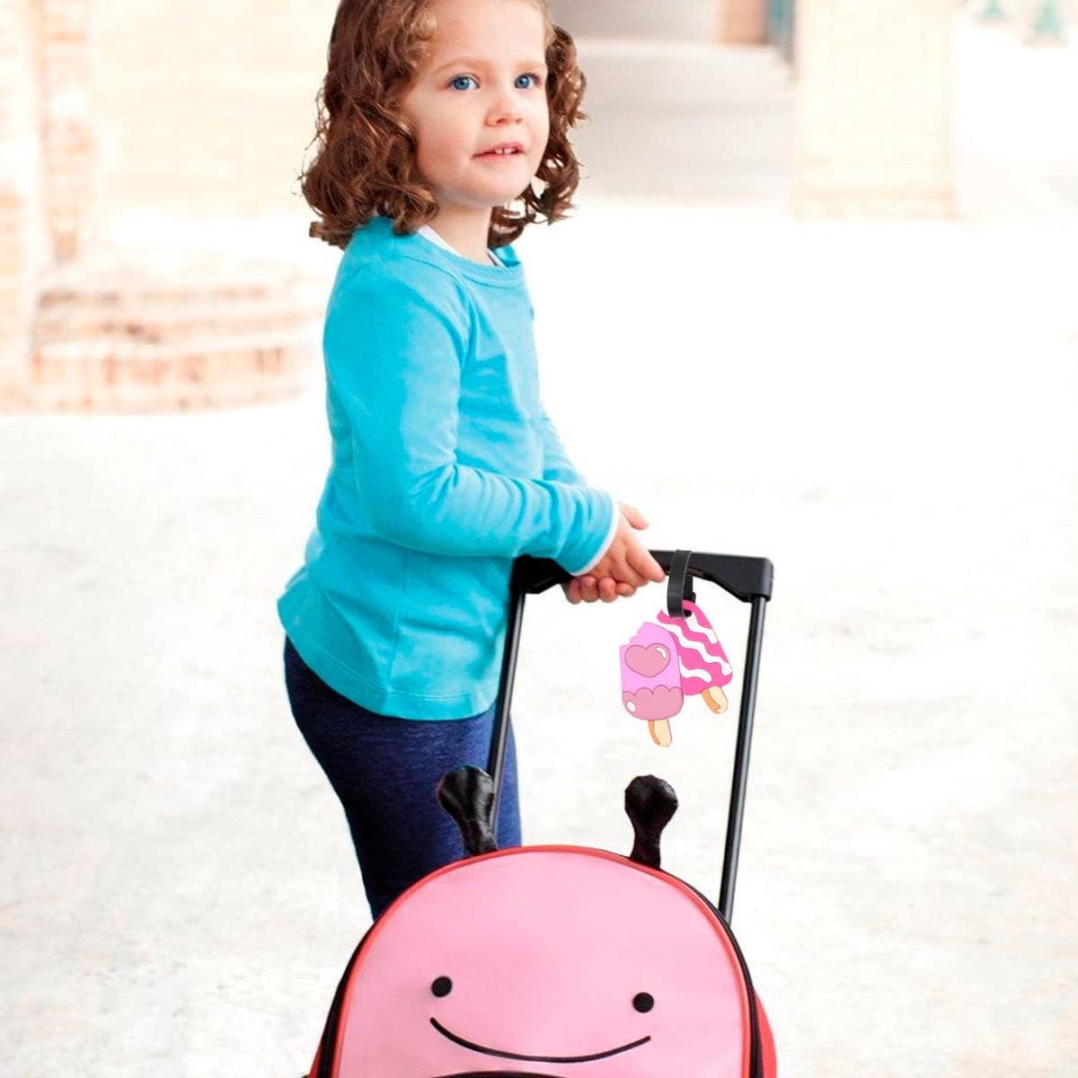 Ice Cream Luggage Tags for Suitcases 2-Pack Cute Silicone Luggage Tag with Name ID Card Funny Suitcase Label