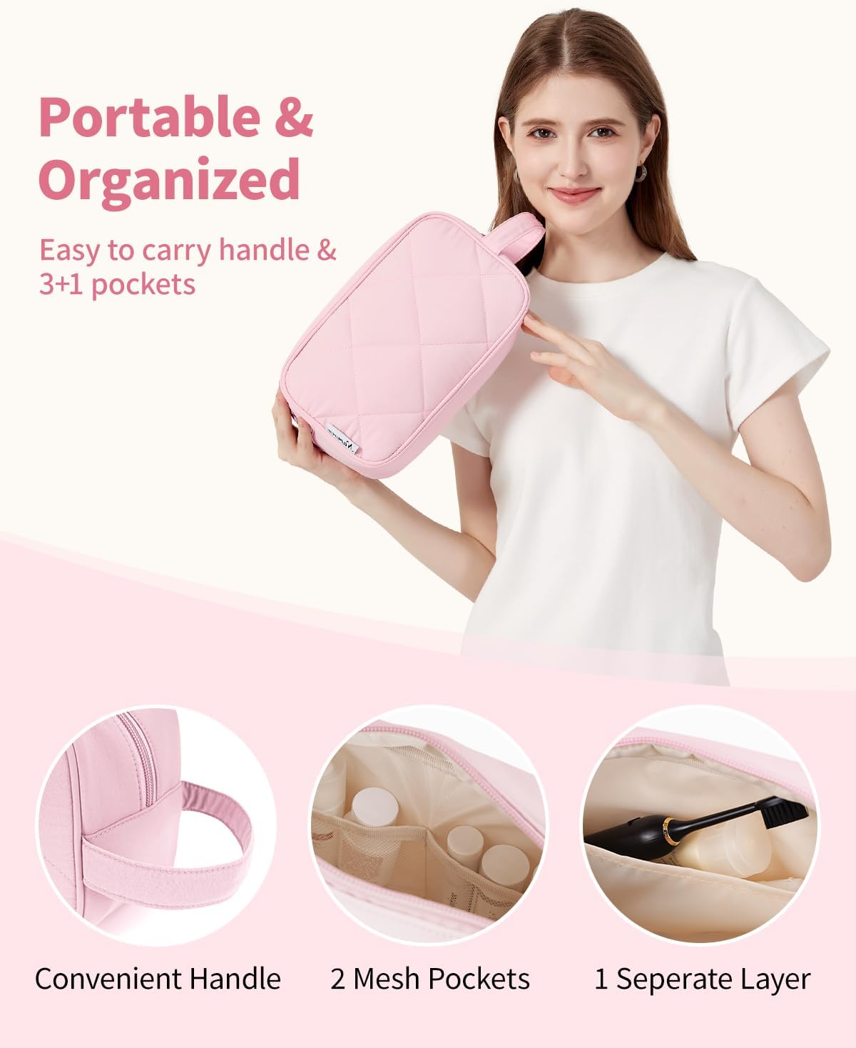 Narwey Travel Toiletry Bag for Women Traveling Dopp Kit Men Travel Bag for Toiletries Cosmetic Bag Makeup Bag Medicine Bag for Traveling