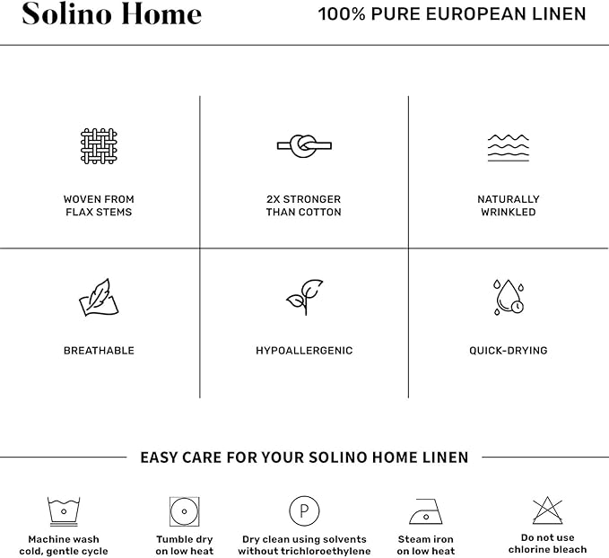 Solino Home Linen Cornflower Blue Table Runner 132 Inches Long - 100% Pure Linen Hemstitch 14 x 132 Inch Table Runner for Dining - Classic Hemstitch