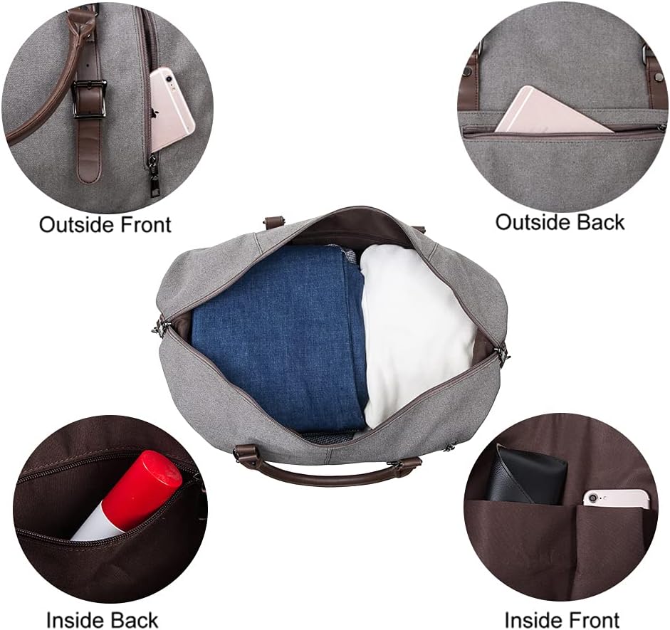 Weekender Overnight Bag Carry On Bag Travel Bag with Shoe Pouch