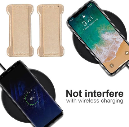 Phone Grip Holder for Hand, Universal Finger Strap Phone Holder, Finger Selfie Grip Compatible with Most Smartphones (Gold Purple) - 2Pack