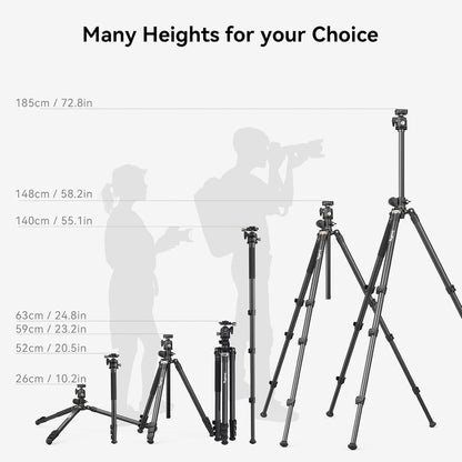 SmallRig CT200 72.8"/200cm Horizontal Overhead Tripod for Camera with Smartphone Holder & Carrying Bag, 33lb Max Load Aluminum Horizontal Camera Tripod for Overhead Shots