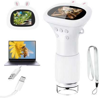 acoath kids handheld digital miniscope 1000x magnification portable 2.0 inch screen