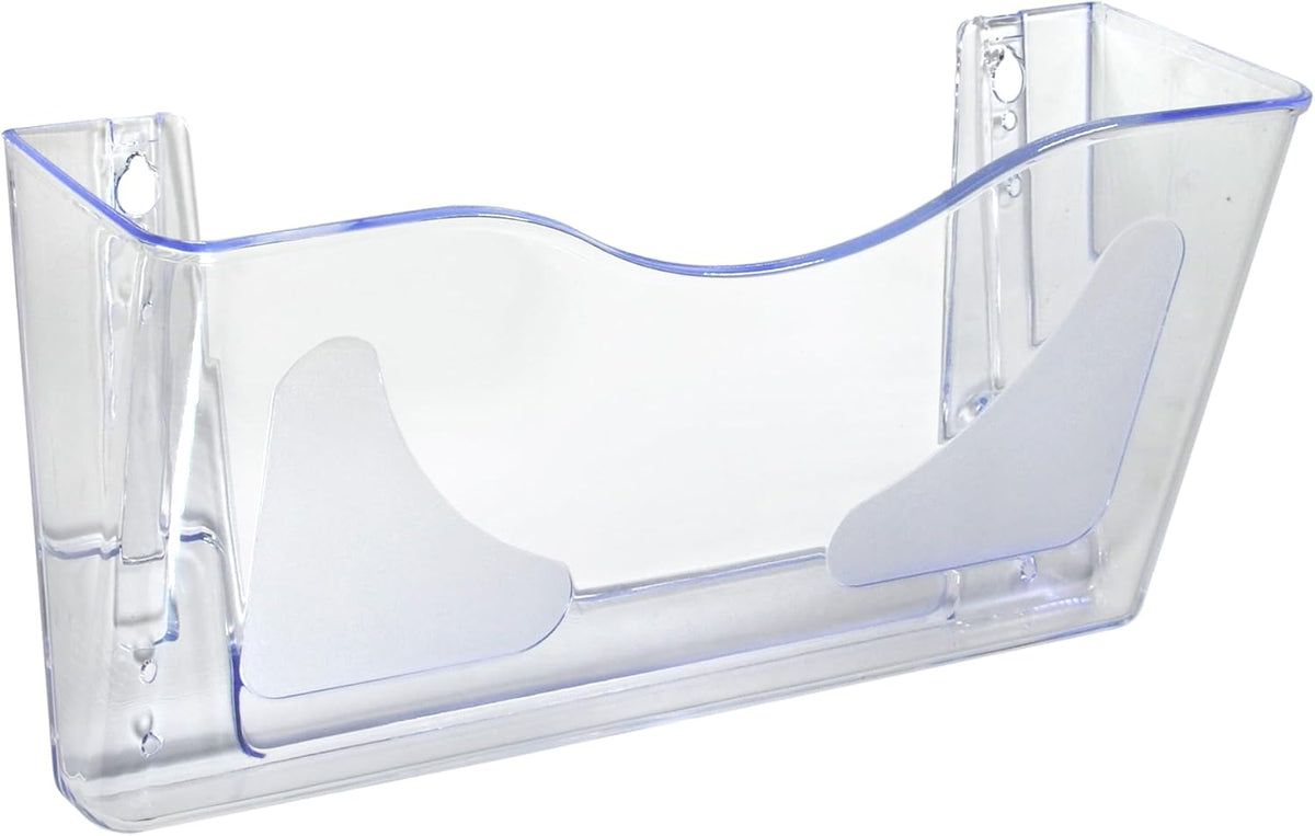 Azar Displays 250080-CLR-2PK Single Pocket Wall Mount File Holder, Clear Acrylic Vertical File Organizer for Office, Home, and School, Clear (2-Pack)