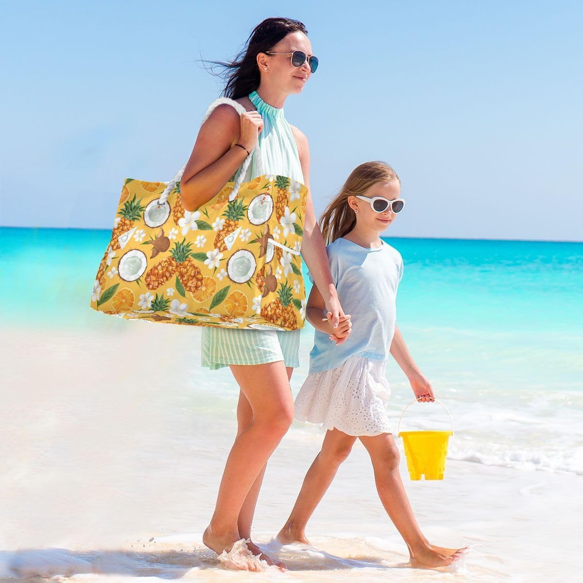 senya Large Beach Shoulder Bags Canvas Tote Water Resistant for Gym Travel Daily