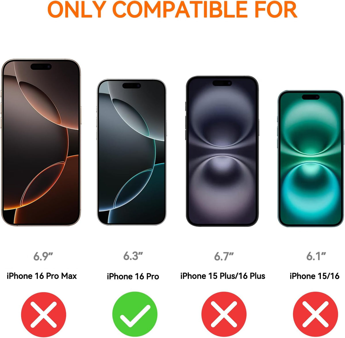 4 Pack Anti Blue Light Screen Protector for iPhone 16 Pro [6.3 inch] with Installation Frame,9H+ Anti Blue Light Tempered Glass, Anti-Scratch, Case Friendly