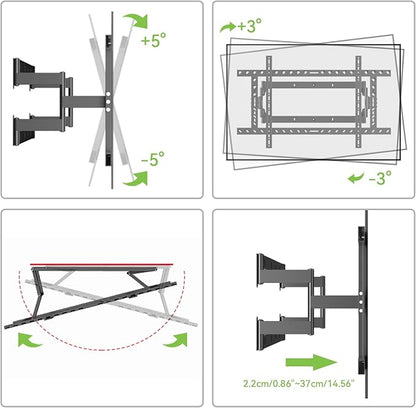 HILLPORT 98 Heavy Duty 75 85 86 100 110 120 inch TV Wall Mount Slim Extra Large