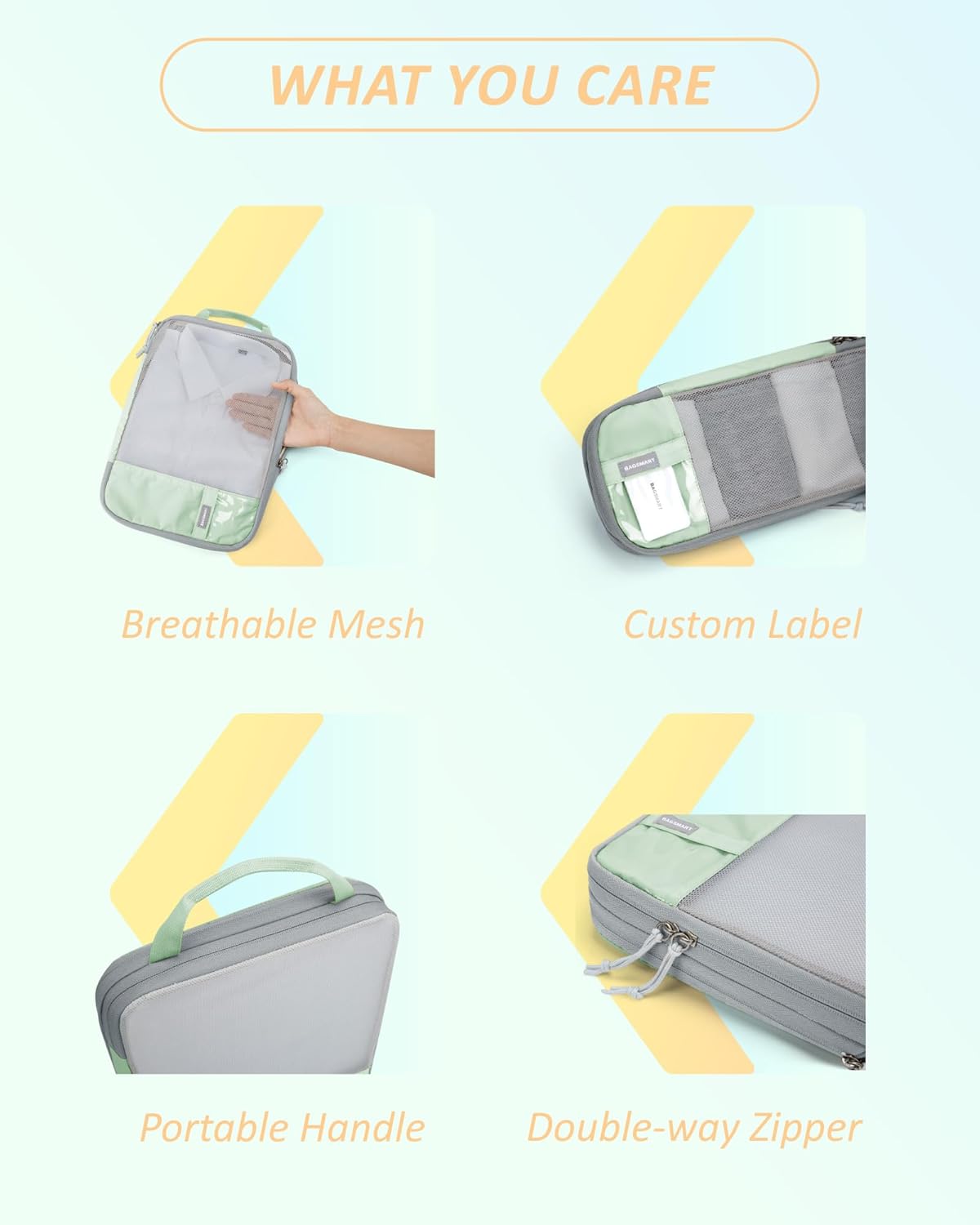 BAGSMART 6 Set /4 Set/2 Set Compression Packing Cubes for Travel, Lightweight Luggage Organizer Bags, Durable Space Saver Bags Travel Essentials
