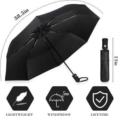 Jexine 6 Pcs Travel Compact Umbrella Automatic Open Close Windproof Small Light Backpack Purse Car Portable Collapsible Umbrella for Rain, Men Women