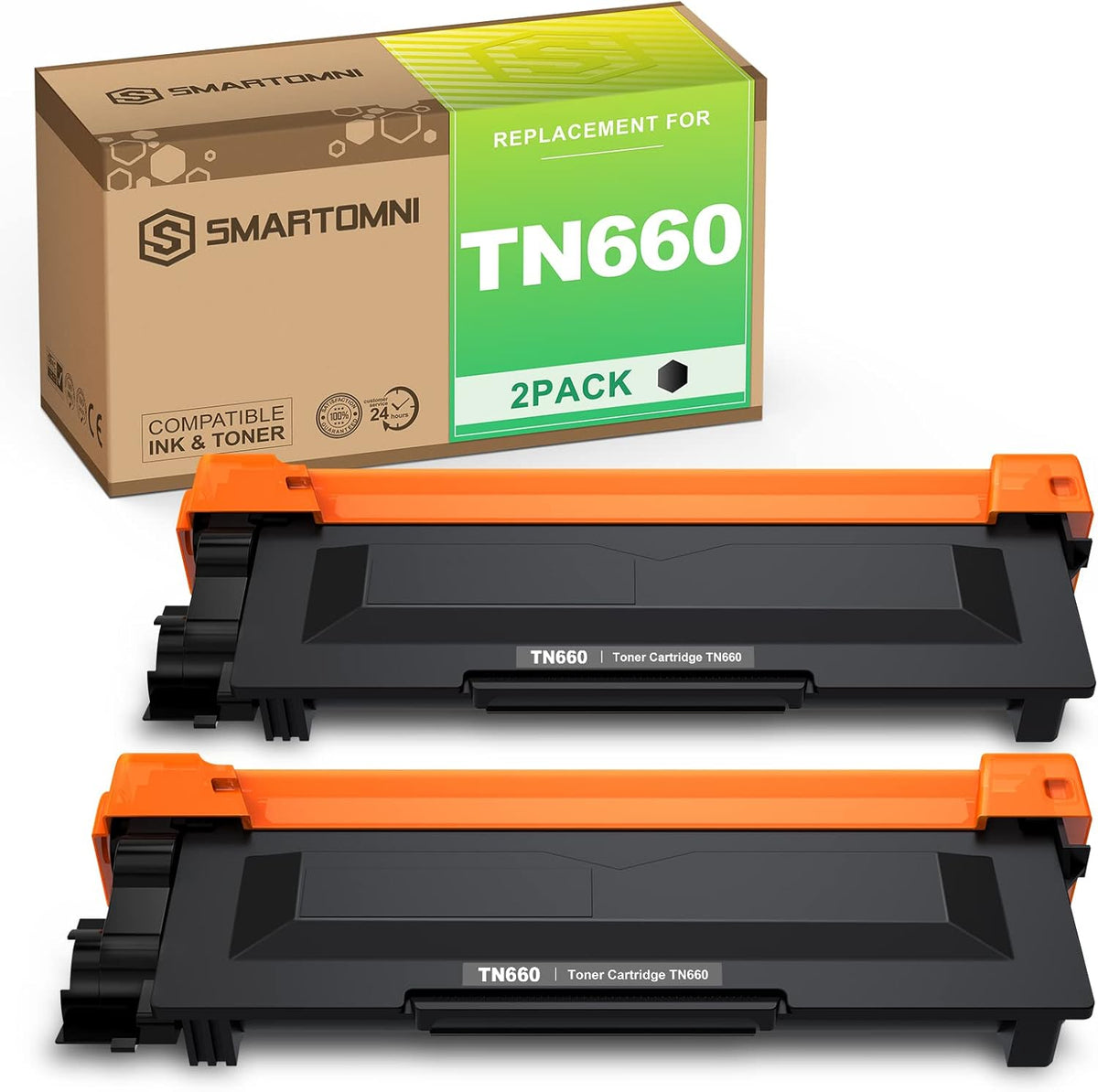 TN660 Compatible Toner Cartridge Replacement for Brother TN660 TN630 Toner Cartridge Black for Brother DCP-L2520DW L2540DW HL-L2300D L2320D L2340DW L2360DW L2380DW MFC-L2700DW L2720DW L2740DW 2-Pack