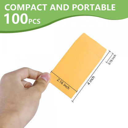 SenseYo 100 Pack Small Coin Seed Mini Tip Envelopes for Coin, Cash, Key, Seed with Gummed Flap, 2.25" x 3.5"