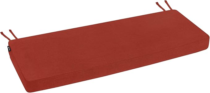 Favoyard Outdoor Bench Cushion 54 x 16 Inch Rainproof Patio Furniture Cushions 3-Year Color Fastness Garden Settee Porch Pads with Ties, Red