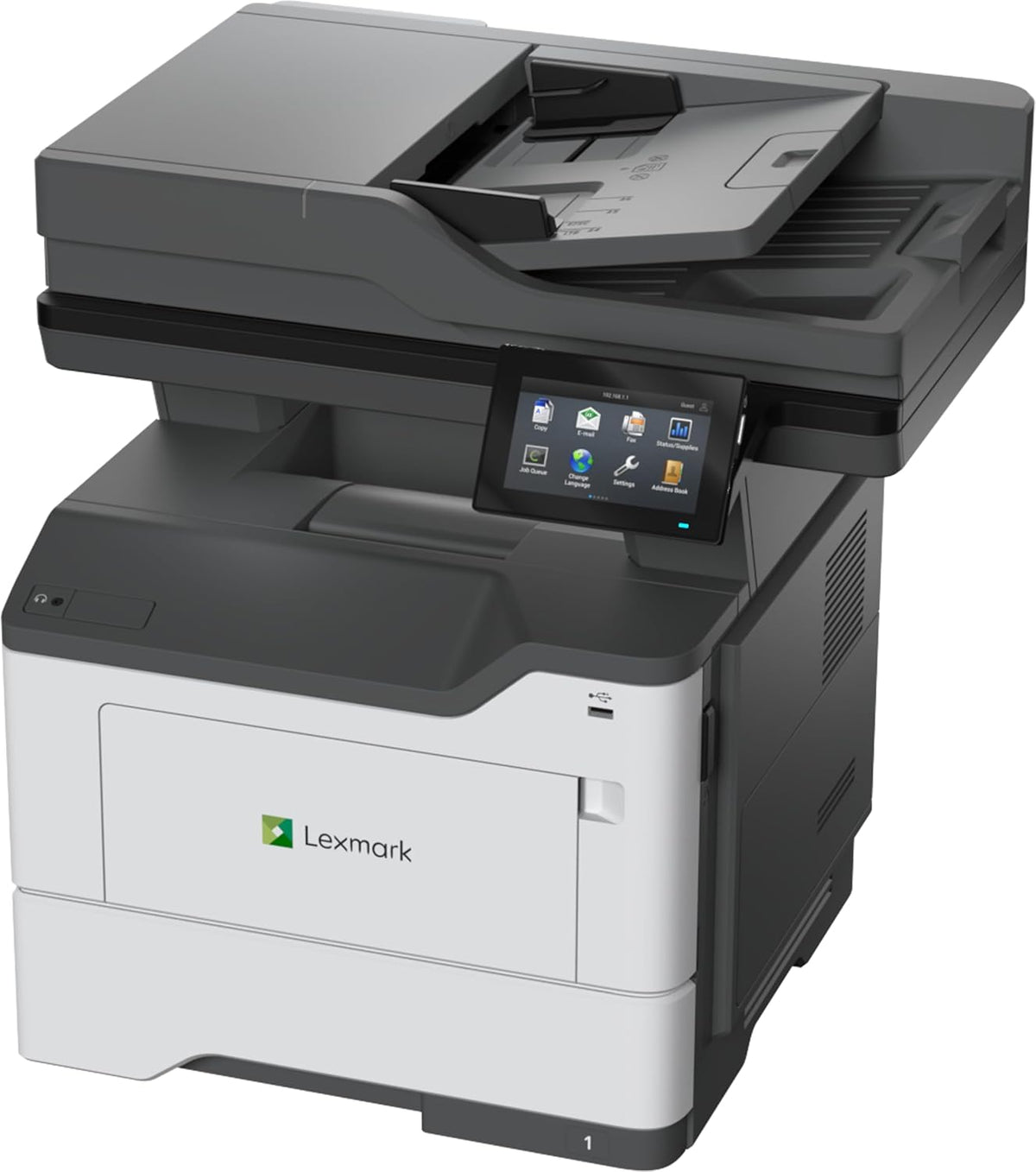 LEXMARK MX532adwe Monochrome Laser Printer, Integrated Duplex, Energy Star, 4.3-inch Color Touch Screen, Print Speed: Up to 46 ppm, Recommended Monthly Page Volume: 2,000-15,000 Pages(38S0820)