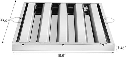 New Star Foodservice 54408 Stainless Steel Hood Filter 20" W x 25" H, Set of 6