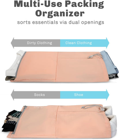 Hynes Eagle 6 Set/ 4 Set/ 2 Set Compression Packing Cubes Travel Essentials Lightweight Nylon Luggage Suitcase Organizer Bag Light Pink 2PCS