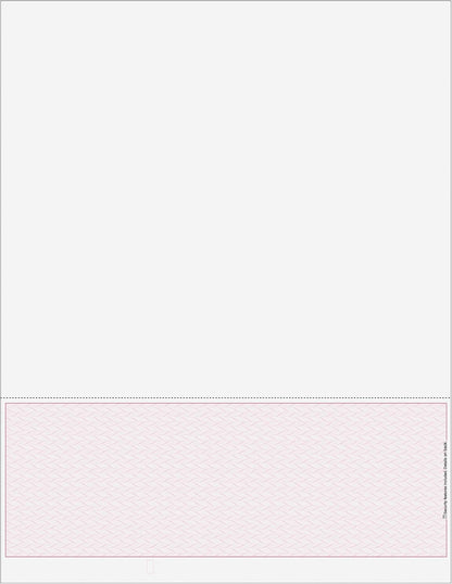 Blank Classic Laser Business Bottom Check, Blank Computer Check Paper with Burgundy Herringbone Background (One Perf), 500/Pk