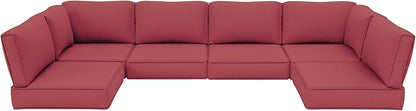 Outdoor Furniture Replacement Cushions, 5" Foam Foam High-Density, Fits 6-seat Sectional Rattan Conversation Set, 14 Piece Patio Water-Resistant Replacement Sofa Cushions, Liner&Cover