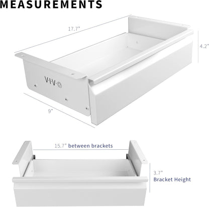 VIVO 16 inch Under Desk Slide Out Drawer without Shell, Home Office Storage Organizer, White, DESK-AC03A-W