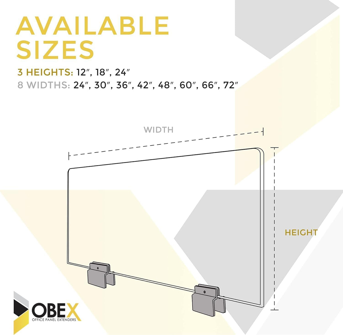 OBEX Acoustical Cubicle Privacy Screen Extender Desk Panel & Office Divider, Add Separation & Block Noise, 18" x 24", Slate