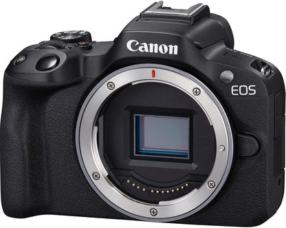 Canon EOS R50 Mirrorless Camera | 24.2MP APS-C, 4K 30p Video, Dual Pixel AF II, 15fps Burst, Vari-Angle Screen, Compact Beginner Vlogging Camera (5811C002) + Canon RF 35mm Lens + 64GB Card + More