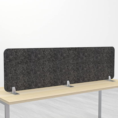 Freestanding Acoustic Desk Divider with Mount | Eco-Friendly Privacy Screen Panel | Noise Reducing Desk Partition | Tackboard Option & Easy to Install | Made from Recycled Plastic | White - 18" X 59"