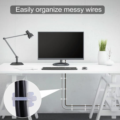 100 Pcs Cable Zip Tie Saddle Type Mounts Base with 100 Pcs 8" Cable Ties and 100 Pcs Tapping Screw, Wire Cable Clips Organizer Holders Clamps White