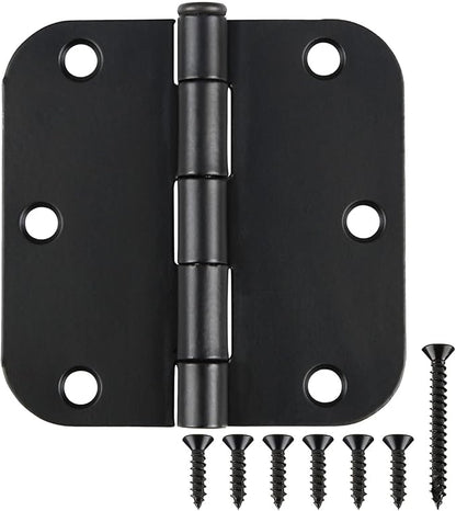 42 Pack Matte Black Door Hinges 3.5 Inch 5/8" Radius, Interior 3 1/2" Bi-fold