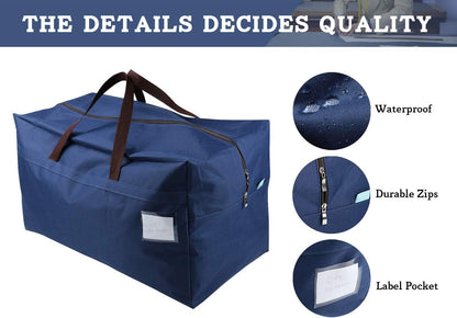 iwill CREATE PRO 100L House Moving Organizer Bags, College Dormitory Storage Bags, Traveling Duffel Tote Storage Bag, Blue