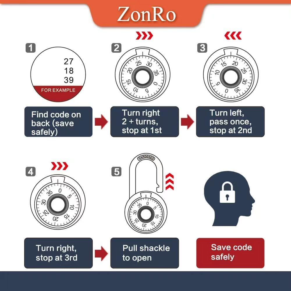 ZonRo Locks Combination Padlock, Fixed Dial Combination Padlock 24 Pack,3 Digit Code Standard Dial Combination, 2 in Wide. 3 in Height,Purple Turntable, Lock for Gym & Locker, School, Toolbox