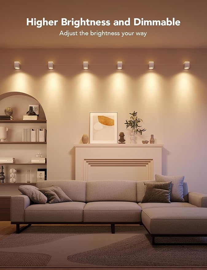 Govee Cube Wall Sconces, RGBIC LED Wall Light Works with Alexa, WiFi Smart Lights for Room Decor, Color Changing Indoor Light Fixture for Bedroom Dining Room, Music Sync, Adjustable Cables, 15ft
