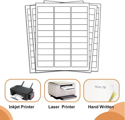 Address Labels 1" X 2-5/8" 30 Up Mailing Label for Laser/Inkjet Printer, Blank White, Permanent Adhesive, Printable Label Sticker Paper (30 Sheets - 900)