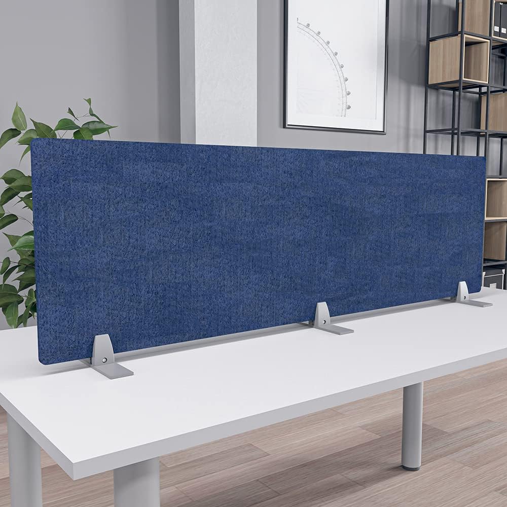 Freestanding Acoustic Desk Divider with Mount | Eco-Friendly Privacy Screen Panel | Noise Reducing Desk Partition | Tackboard Option & Easy to Install | Made from Recycled Plastic | Red - 18" X 71"
