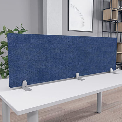 Freestanding Acoustic Desk Divider with Mount | Eco-Friendly Privacy Screen Panel | Noise Reducing Desk Partition | Tackboard Option & Easy to Install | Made from Recycled Plastic | White - 18" X 59"