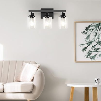 DIKAIDA 3-Light Bathroom Light Fixtures, Modern Bathroom Wall Lights Over Mirror