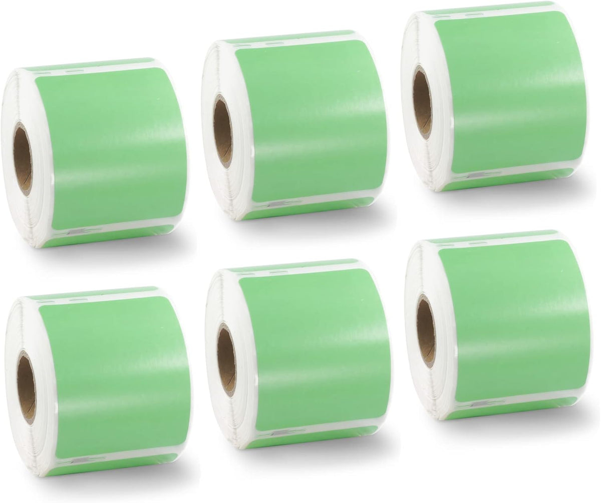 BETCKEY Colored Labels Compatible with Dymo 30324 (2-1/8" x 2-3/4") Large Multipurpose Labels, Compatible for Dymo LabelWriter Thermal 450, 4XL & Zebra Desktop Printers [6 Rolls, Green]