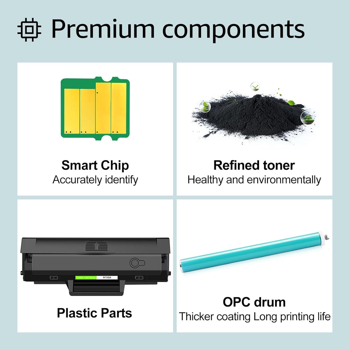greencycle 105A Compatible Black Toner Cartridge Replacement for HP 105A 105 W1105A 1105A High Yield to use for Laser MFP 137fnw 135a 135w 107a 107w Printer (10-Pack, 3000 Pages)