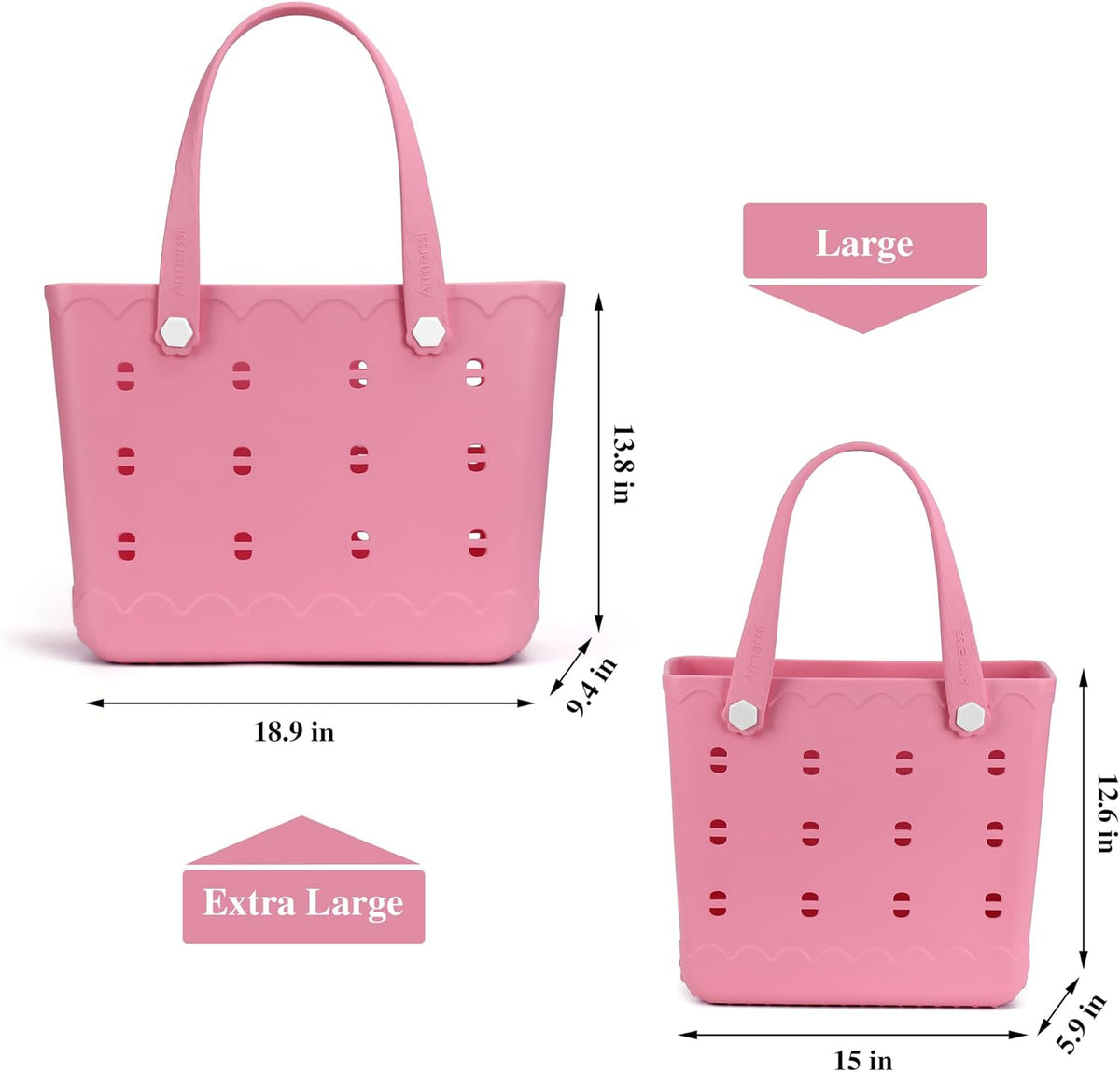Rubber Beach Bag Waterproof Durable Tote Bag for Beach Sports Pool Modern Rubber Tote