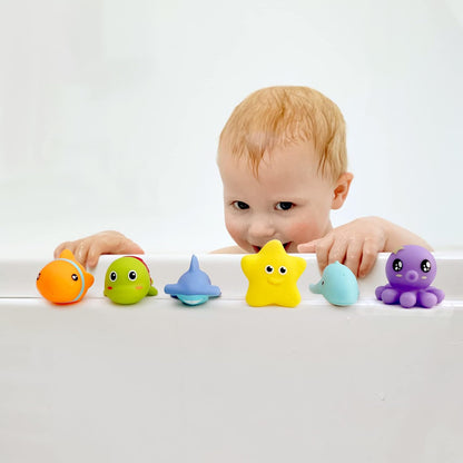 Hely Cancy Infant Bath Toys, No-Hole Design for Safe & Easy Cleaning, 18+ Months