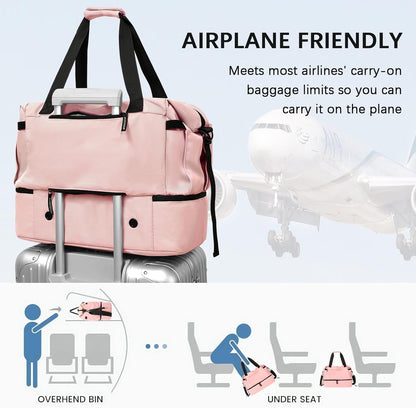 Gym Bag for Men Women, Tactical Travel Duffel bag with Removable Dividers & Shoe Compartment, Weekender Carry on Bag with Toiletry Bag, Overnight Range Bag for Workout Soccer Yoga Gym