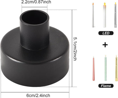 Black Candlestick Holders Set of 8,Vintage Taper Metal Candle Holders for Candle Sticks Holder Decor,Candelabra Candle Holder for Halloween Decoration Wedding Christmas Fireplace Mantel Home Decor