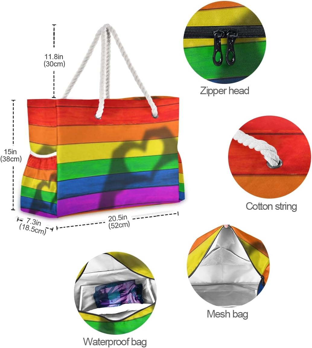 senya Large Beach Shoulder Bags Canvas Tote Water Resistant for Gym Travel Daily