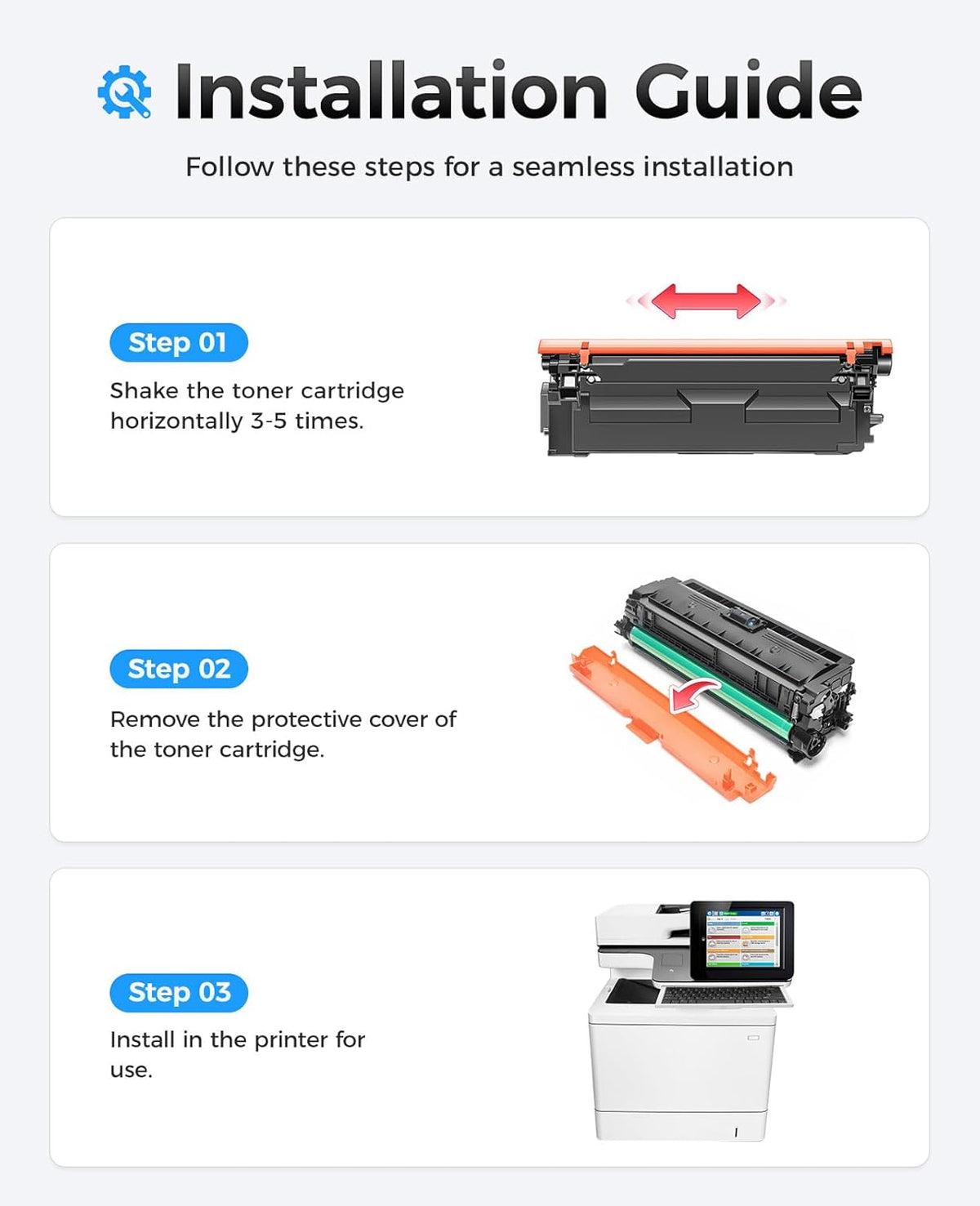 508X Toner Cartridge Set 4-Pack High Yield Replacement for HP 508X 508A CF360X CF361X CF362X CF363X Color Laserjet M552dn M553dh M553dn M553n M553x MFP M577dn M577f M577c M577z Printer Ink Black Copy