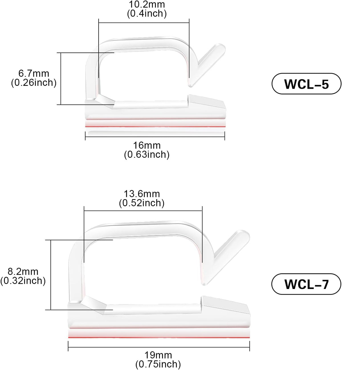 XHF 3/4” Adhesive Cable Wire Clips Clear 120pcs, Cable Staples Outdoor Cable Management Wire Organizer Cord Holder for Under Desk, Car, Wall, TV PC Ethernet Cable WCL7-clear-120p