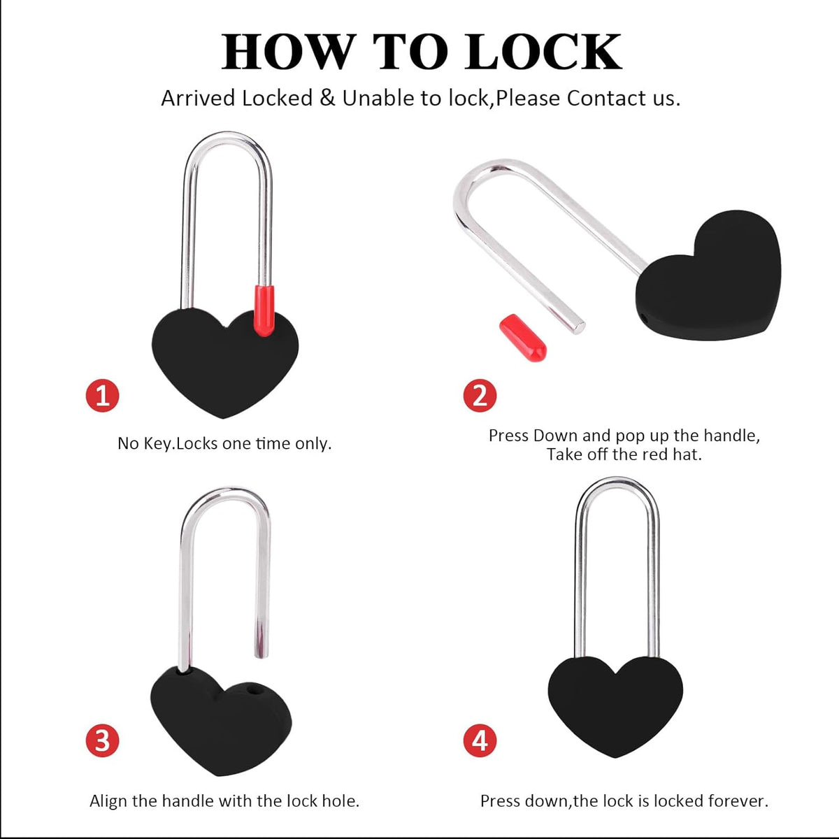 3.5" 50mm Love Lock Heart Padlock,Black Single Heart Wish Lock for Lovers Wedding,Valentines,Anniversary,Travel, Valentines Day, Bridge(NO Key)