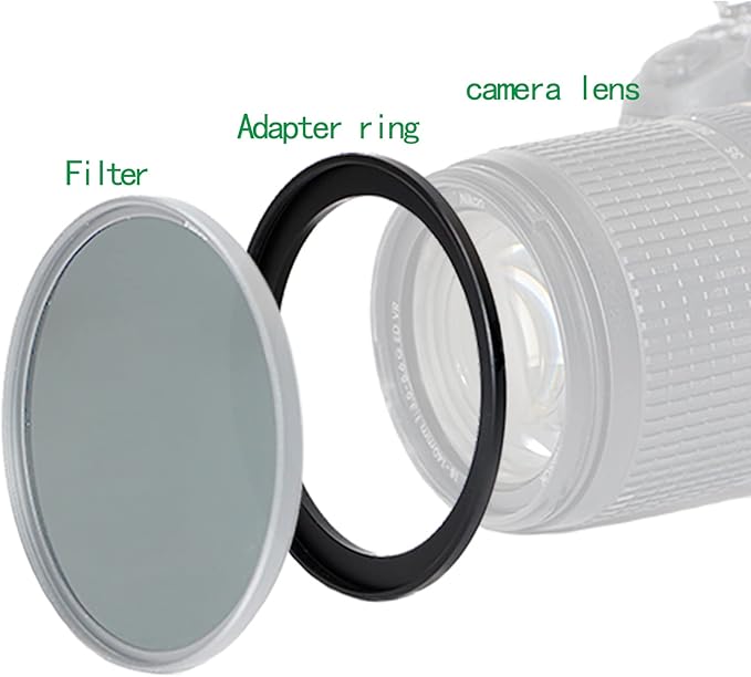 55mm to 49mm Step-Down Ring Filter Adapter,for All Brands UV ND CPL, Metal Ring Step-Down Rings Adapter Filter (55mm-49mm)