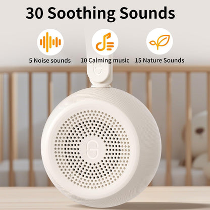 Easysleep White Noise Sound Machine Portable Sleep Machine for Baby Adult with 30 Soothing Sounds 12 Night Light Colors 4 Timer Memory Function Rechargeable Noise Machines for Sleeping, Office