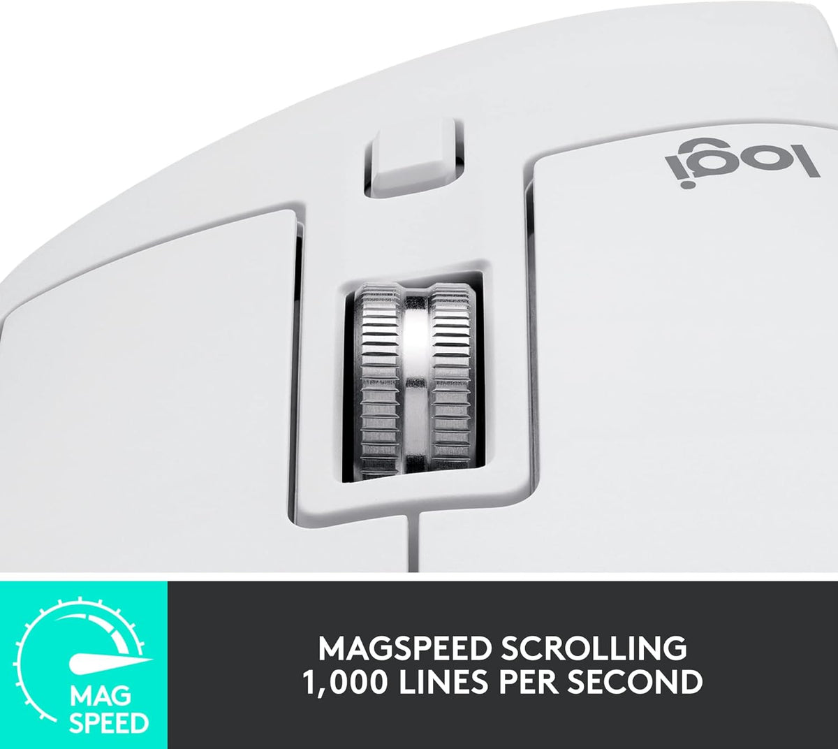 Logitech MX Master 3S Wireless Mouse Standard Edition with Logi Bolt USB Receiver, Ultra-fast Scrolling, Ergo, 8K DPI, Track on Glass, Quiet Clicks, USB-C, Bluetooth, Windows, Linux, Chrome- Pale Grey