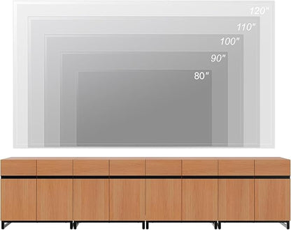 WAMPAT Modern TV Stand for TVs up to 120 inch, 4 in 1 Wood Entertainment Center